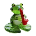 thumbnail image 3 of Cheers.US Frog Sculpture Statue, Personalized Animal Collectible Figurines Mascot Frog Glass Crafts for Shelves Table Desk Decor, 3 of 5