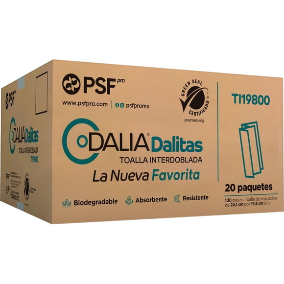 Toalla Interdoblada Dalitas Tipo Sanitas c/20 Paquetes de 100 Piezas