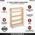 thumbnail image 5 of Rev-A-Shelf 5" Pull Out Vanity Organizer for Base Cabinets, 448-BC19-5C, 5 of 11