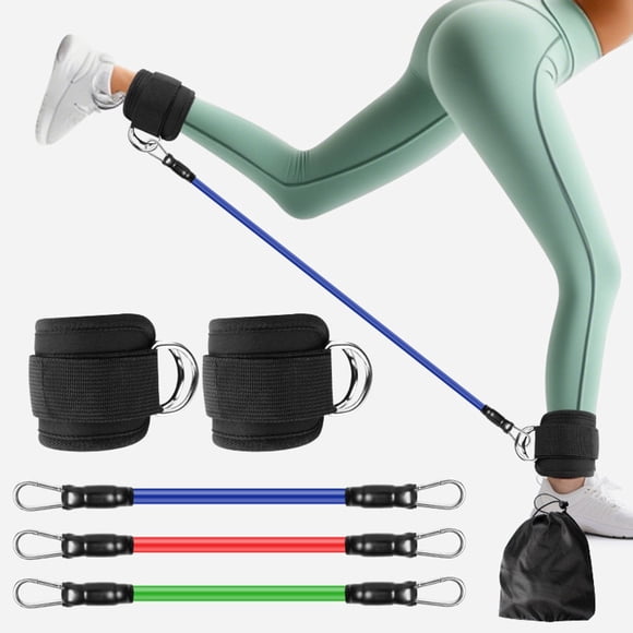 Single resistance bands with cuffs for women and men - adjustable leg workout bands for kickbacks, booty lift - for home gym
