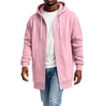 thumbnail image 6 of Mens Long Hoodies Full Zip Fleece Lined Long Sleeve Drawstring Hooded Cardigan Jacket Open Front Sweatshirt, 6 of 7