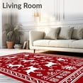 thumbnail image 2 of ODIKA 6' x 9' Machine Washable Non-Slip Area Rug, Christmas Reindeer High Traffic Rug, Red, 615394, 2 of 7
