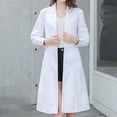 thumbnail image 7 of Womens Long Sleeve Lab Coat Scrub Jacket Medical Uniform Multi Pocket Easy Care Lightweight Workwear White XL, 7 of 7