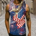 thumbnail image 2 of IROINNID Mens Sleeveless Sport Tank Top, Independence Day Tag Free & Moisture Wicking, Hooded Pullover Drawstring Printed Ribbed Stretch Fabric, 2 of 5