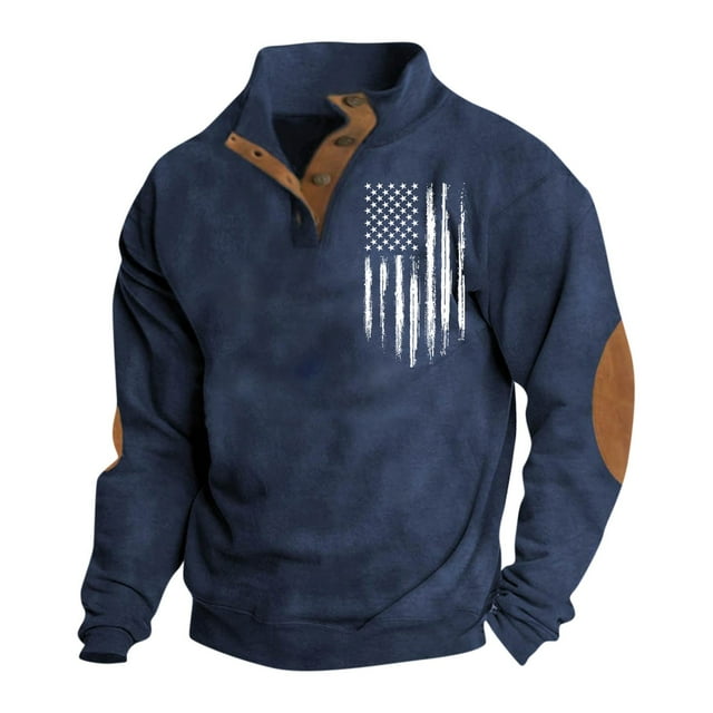 Spring And Autumn Men's Standing Collar Sweatshirt Is Outdoor Casual Sweaters Tops S