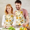 thumbnail image 3 of Beige Yellow Flower Pattern Apron-Garden Aprons for Women with Pockets-Cotton Linen Waterproof Kitchen Cooking Gardening Aprons Adjustable for Kitchen,Cooking,BBQ and Salon 33x27 Inch, 3 of 7