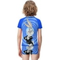 thumbnail image 5 of Looney Tunes Bugs Bunny Boys 2-Piece Swimsuit Set, Short Sleeve Rash Guard & Swim Trunks, 5 of 7