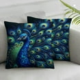 thumbnail image 2 of GOSMITH Vintage Peacock Feather Short Plush Pillowcase Set of 2 for Car Couch Bedroom White, 2 of 6