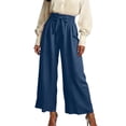 thumbnail image 2 of Wide Leg Pants for Women Summer Elastic High Waist Loose Casual Lightweight Flowy Palazzo Pants Beach Trousers, 2 of 6