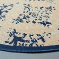 thumbnail image 3 of Safavieh Courtyard Duana Geometric Indoor/Outdoor Area Rug, Ivory/Navy, 6'7" x 6'7" Round, 3 of 8