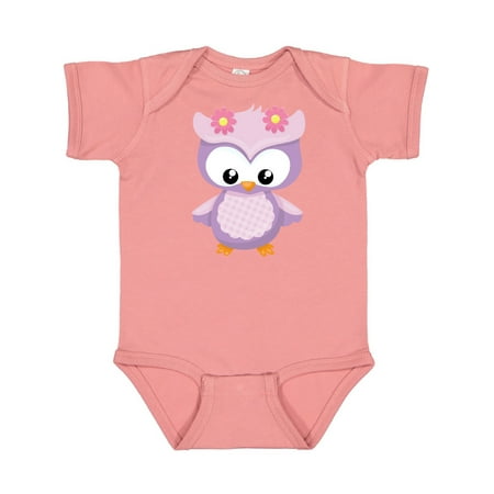 

Inktastic Cute Pink and Purple Owl Gift Baby Girl Bodysuit