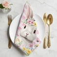 thumbnail image 2 of Pink Easter Cloth Napkins, Spring Easter Bunny Eggs Floral Buffalo Plaid Washable and Reusable Dinner Napkins Set of 6, Table Napkin for Kitchen Party Birthday Wedding Hotel Housewarming 20"x20", 2 of 9