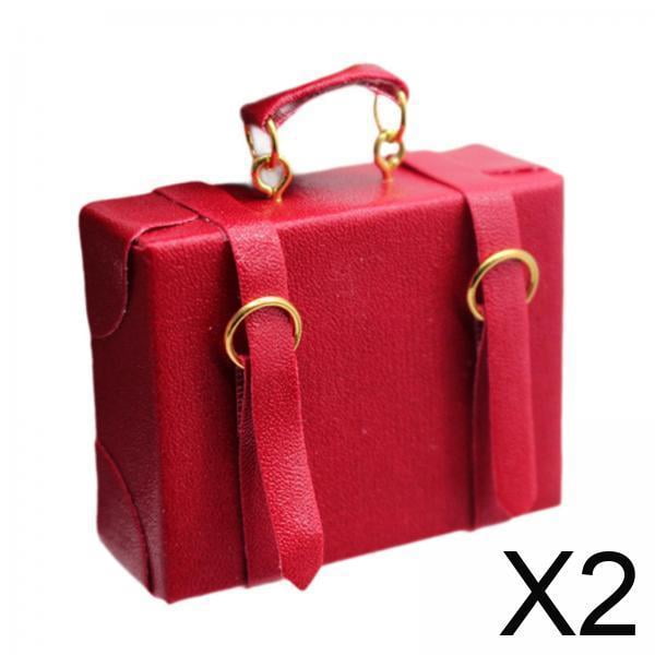 Caja de equipaje,1:6 1:12 Casa de muñecas Caja de equipaje en miniatura de madera,Casa de muñecas de madera Caja de baúl Bolsa Muebles para muñecas,Casa de muñecas Accesorios mini maletin