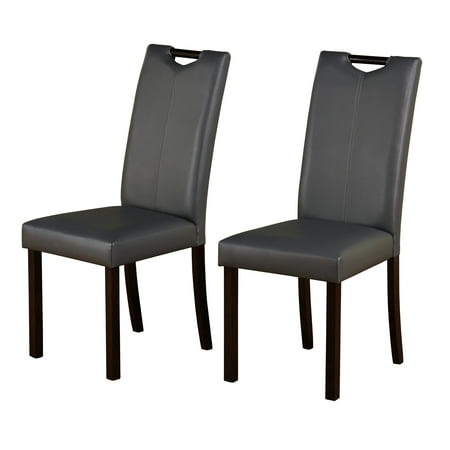 TMS Tilo Indoor Dining Chair, Set of 2, Gray Faux Leather