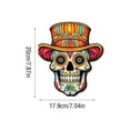 thumbnail image 3 of Sugar Skull Decor Wooden Wall Art 8 Inch Hanging Wall Decor Colorful Floral Wall Art for Day of The Dead Halloween Indoor Outdoor Home Party Display, 1 Pack, 3 of 6