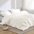 thumbnail image 1 of Regency Heights Twin/Twin XL Size Comforter Set, Fluffy Ribbed Plush Comforter Set, 2-Piece Bedding Set, Ivory, 1 of 7