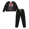 thumbnail image 4 of SCRAWLGOD Galaxy Rose Women Pajamas Sets Long Sleeve 2 Piece Outfits for Women Size 2XL Crewneck Women Lounge Travel Set Breathable Women's Pj with Pockets, 4 of 7