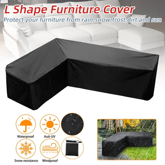 Rosnek Outdoor L Shape Furniture Cover Dust Proof Protective Covers All-Purpose Waterproof Dust-proof Couch Protect