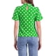 thumbnail image 3 of INSPIRAR CHIC Blusa de Manga Corta con Cuello de Pie y Abertura en la Espalda con Lunares para Mujeres XL Verde, 3 of 6