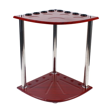 Aiqidi Fan-Shaped 8-Hole Vertical Billiard Rack Billiard Storage Rack Cue Holder for Billiard hall (Reddish Brown)