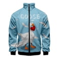 thumbnail image 5 of Chaqueta con estampado 3D de ganso divertido para hombres y niños, abrigo de manga larga con estampado de animales de dibujos animados, chaquetas con cremallera para primavera y otoño, 5 of 5