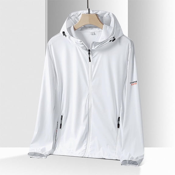Yaoyar Mens UPF 50 Solid Color Outdoor Lightweight Full Zip Hoodie Climb Sport Run Pocket Long Sleeved Hooded Outwear Fishing Hiking Performance Shirt