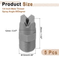 thumbnail image 2 of Uxcell 5 Pack Flat Fan Spray Tip, 80 Degree 3.6mm Orifice Diameter 1/4 Inch Male Thread Fan Shaped Plastic Sprayer Gray Nozzle for Agricultural Industrial Equipment Irrigation Cooling, 2 of 6