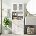 thumbnail image 2 of Costway 58.5" Tall Bathroom Storage Cabinet Freestanding Linen Cabinet with Shelves White, 2 of 10