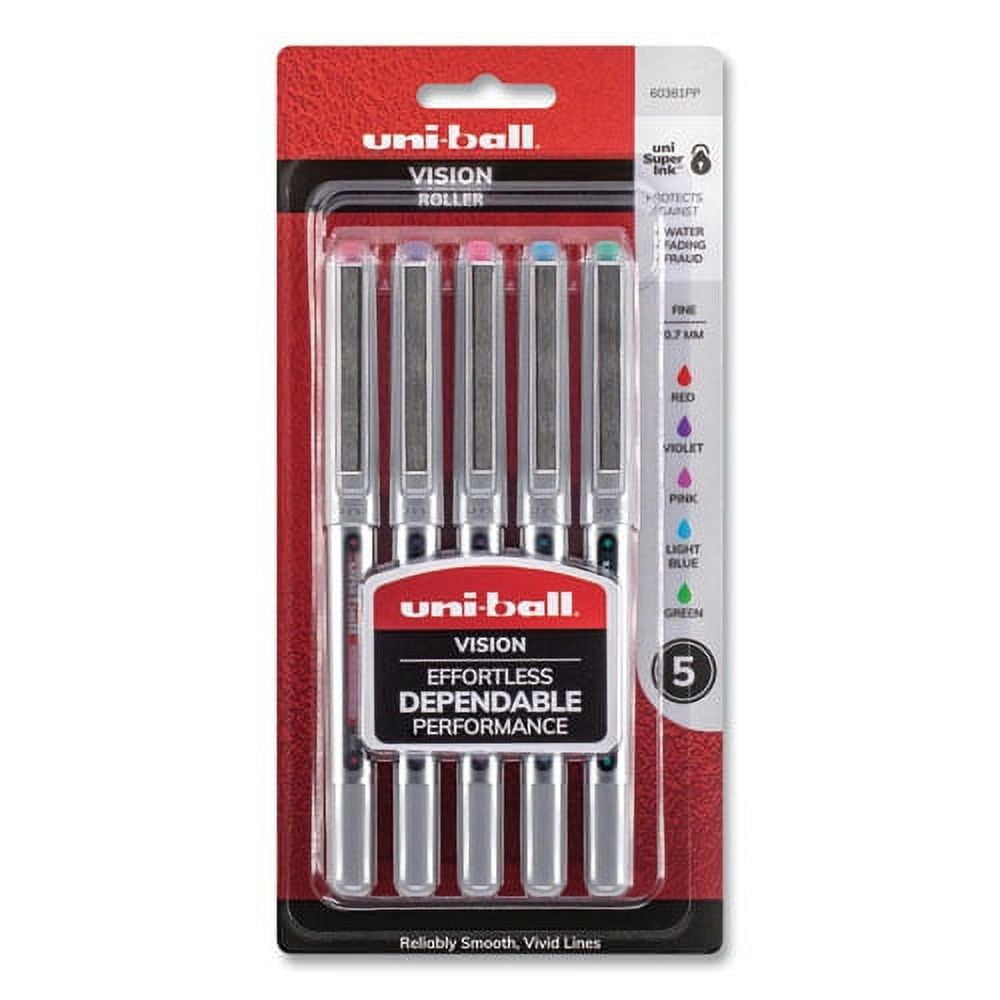 Vision Roller Ball Pen, Stick, Fine 0.7 Mm, Assorted Ink And Barrel Colors, 5/pack | Bundle of 2 Packs