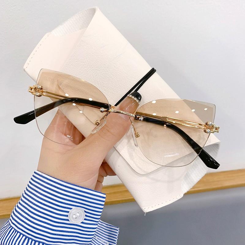 YUANOU Lunettes de Soleil Vintage Sans Monture Femmes Hommes