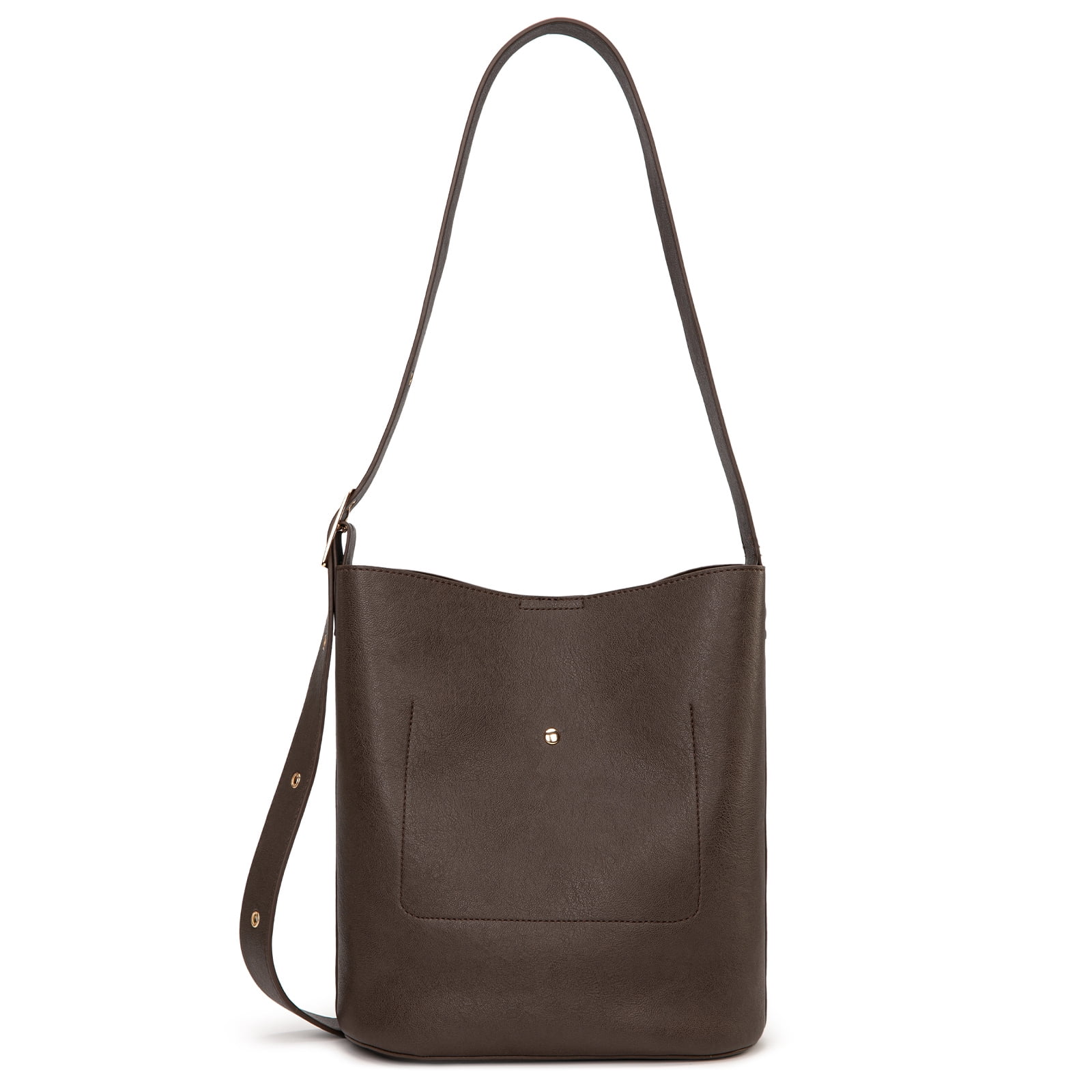 Montana West Medium Hobo Shoulder Bag for Women, 2PCS Slouchy Crossbody Purse with Zipper Pouch, Casual Bucket Handbag, Coffee