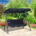thumbnail image 3 of SDJMa Patio Swing Canopy Cover Set - Swing Replacement Top Cover + Swing Cushion Cover for 3 Seater Swing Waterproof Sunproof Cover,56x42x7inch + 59x20x4inch, 3 of 9