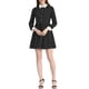 thumbnail image 1 of Vestido de camisa de manga larga a cuadros con botones y cuello de punta para mujer S Negro, 1 of 5
