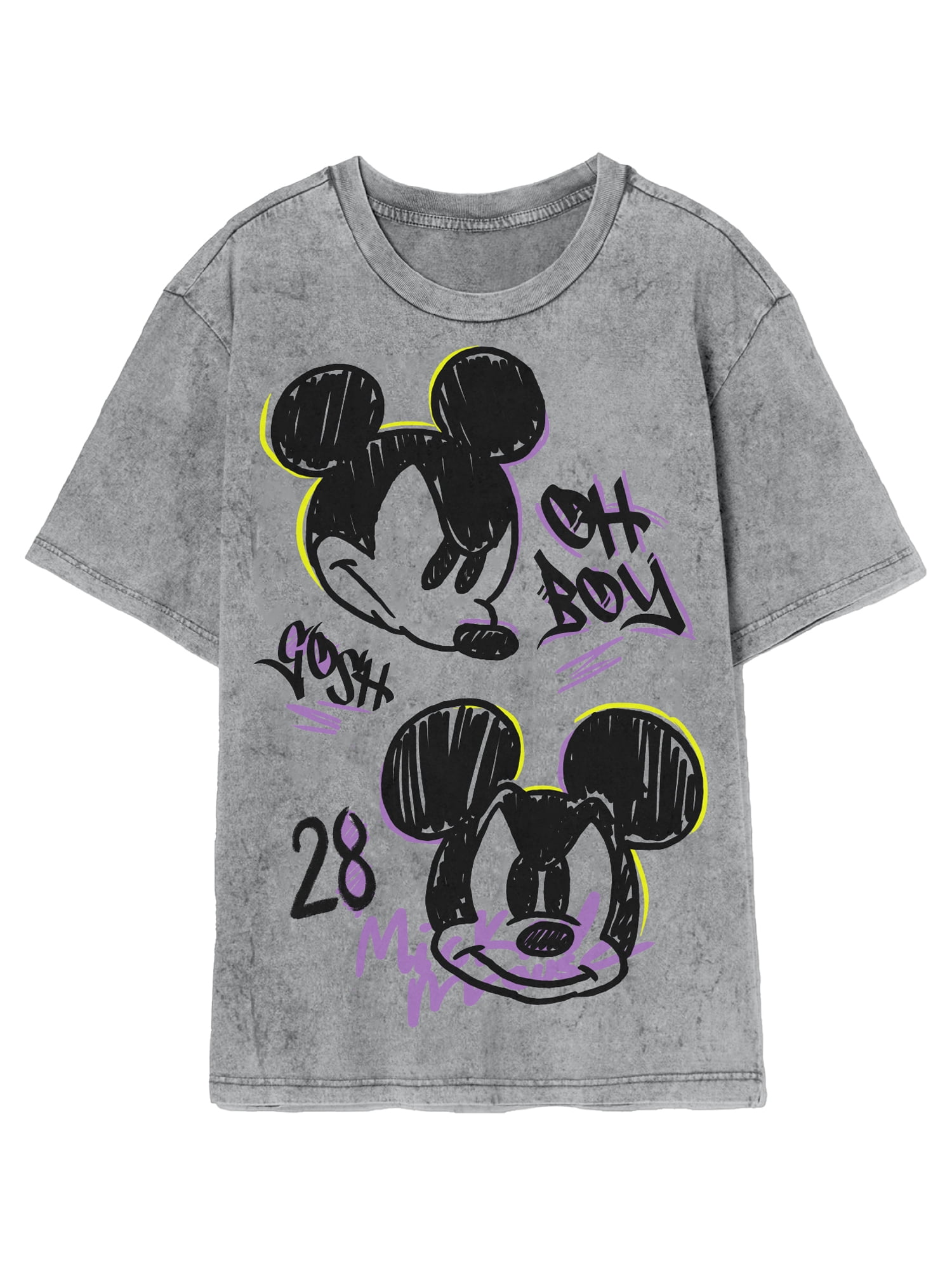 Disney Boys Mad Mickey Mouse Mineral Wash Graphic T-Shirt, Sizes XS-XXL