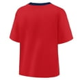 thumbnail image 3 of Women's Fanatics Red/Graphite St. Louis Cardinals Oversized Race To Win V-Neck T-Shirt, 3 of 5