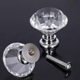 thumbnail image 3 of EcoNesxp Clear 10mm Diamond Shape Drawer Kitchen Cabinet Dressing Table Cabinet Wardrobe Handle 10mm Pieces Crystal Glass Cabinet Handle 6 Pieces Crystal Glass Cabinet Handle, 3 of 5