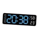 thumbnail image 2 of Reloj de decoración de pared Reloj de pared Digital moderno, atenuador de brillo automático, decoración del hogar, reloj de pared LED semanal, reloj azul claro negro Macarena Reloj de pared digital, 2 of 8