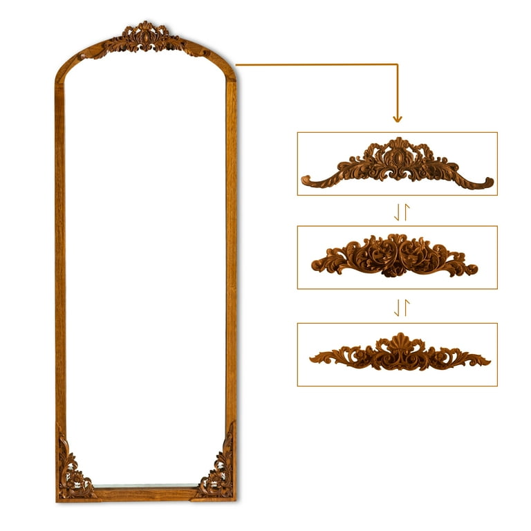 NeuType Wooden Arch Full Length Vintage Decorative Mirror for