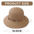 thumbnail image 2 of 56-58 cm circunferencia del sombrero sombrero de sol de verano para mujer sombrero de paja borla colgante de concha sombrero de pescador, 2 of 5