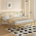 thumbnail image 5 of VECELO Queen Size Bed Frame with Arched Headboard, Metal Platform Bed Frame with Underbed Storage Space, Heavy Duty Slats, No Box Spring Needed, Easy Assembly, Gold, 5 of 8