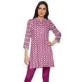 thumbnail image 1 of Moomaya Short Poly Crepe Tunic Dresses Women Printed Kurti Mini Summer Wear, 1 of 5