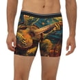 thumbnail image 2 of Rateoe Starry Night Guitar Turtle Print Men’s Underwear Boxer Briefs Soft Comfortable Underwear Boxer Briefs, Long Leg Briefs,Anti-chafing Boxer Briefs, 2 of 7