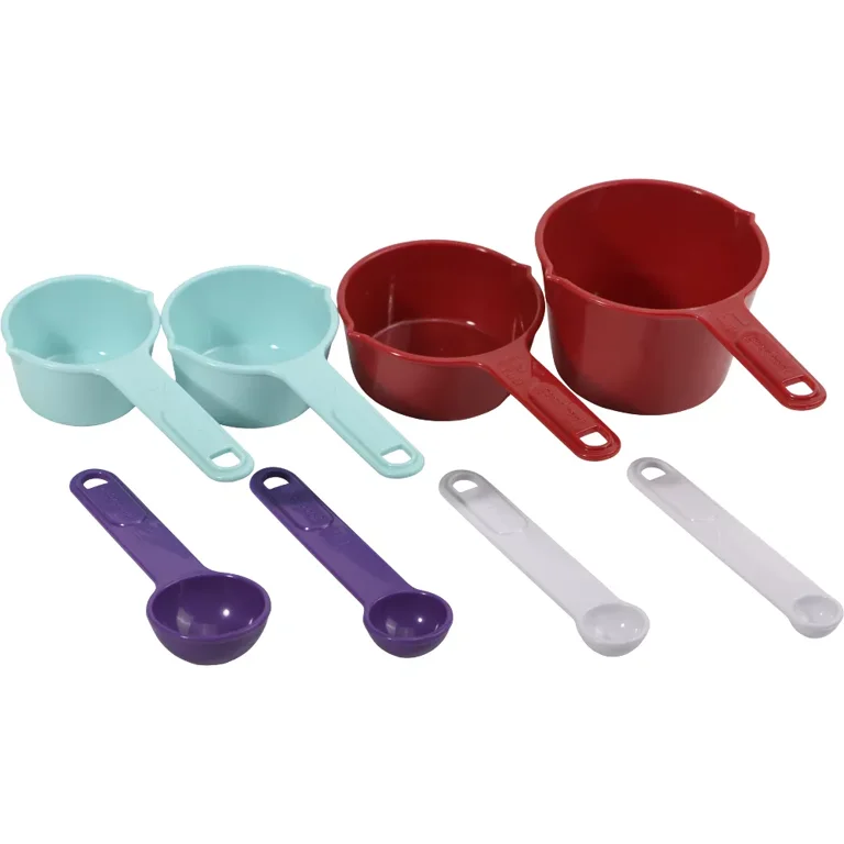 KitchenAid 12 Piece Measuring Set Cups Spoons Set Red and Clear NEW