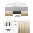 thumbnail image 4 of Brown Beige Wrap Around Bed Skirts for Queen Bed 16" Drop, Bed Skirt with Adjustable Elastic Belt Dust Ruffle Bed Valance for Bedroom Hotel Luxury Gradient Monochrome Modern Country Bed Frame Cover, 4 of 7