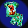 thumbnail image 2 of WIBACKER Boys Pajamas 3D Printed Dinosaur Short Sleeves 2-Piece Toddler PJs Set Kid Sleepwear Summer Jammies, 2 of 7