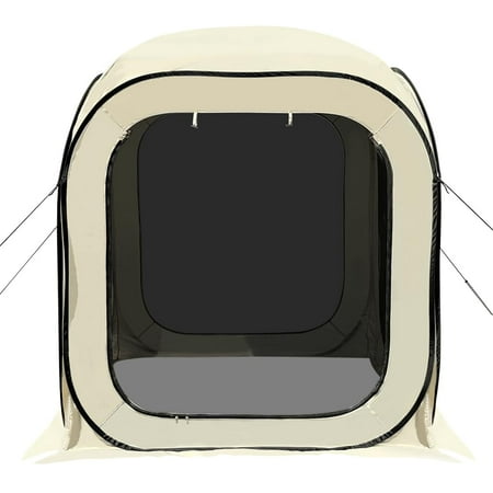 Canvas Bell Tent Screen House Tent Pop-Up Portable Screen Room Canopy Instant Screen Tent for Patio Backyard Deck & Outdoor Activities
