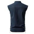 thumbnail image 4 of UQJfacai Mens Retro Lace Up Sleeveless Shirts for Pirate Renaissance Medieval Viking Costume Vintage Halloween Mock Neck Vest Top, 4 of 5