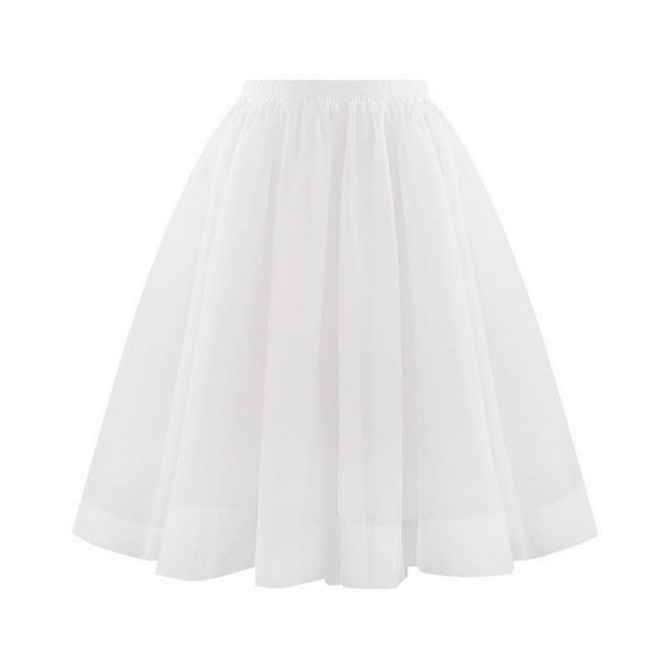 Karight Women Tutu Skirts High Waisted Knee Length Layered Party Midi Skirt Plus Size Tulle Dress Fashion Outfits