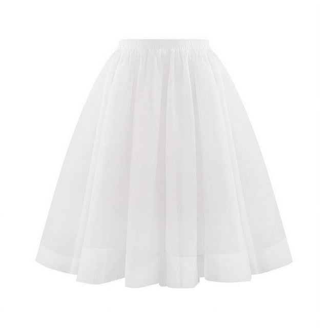 Jupes Tutu Longues pour Femmes Jupes Tutu pour Femmes, Tulle Longueur Genou Superposé Jupe Plissée Princesse Robe de Soirée Jupe de Mariage Bal Blanc TG
