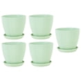 thumbnail image 1 of Bgsha 5 Pack 6 Inch Plant Pots Plastic Flower Pots Modern Flower Pots Indoor Outdoor, 1 of 6